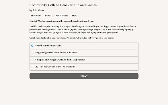 Community College Hero: Fun and Games