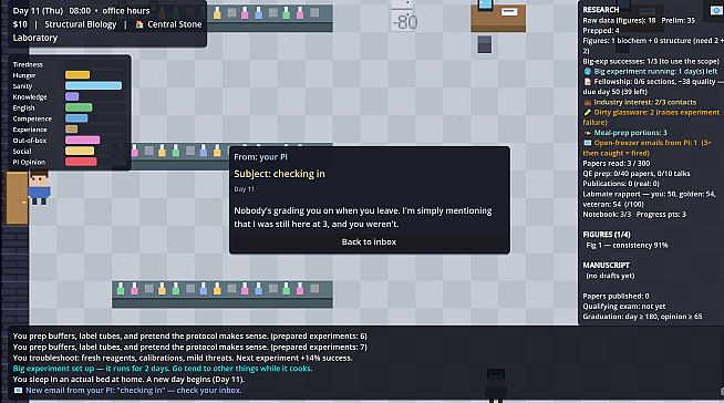 A PhD Simulator - Publish & Perish