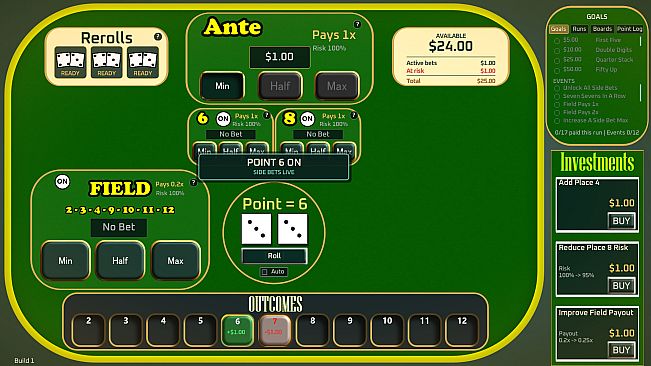 Incrementable Craps