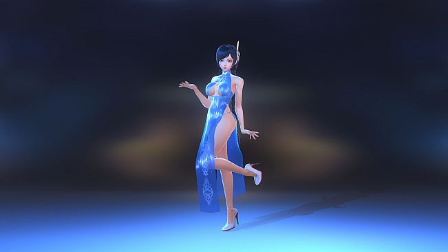 Angel Legion-DLC High-Slit Cheongsam (Blue)