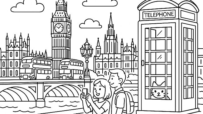 100 Cats Lost In England Find & Color