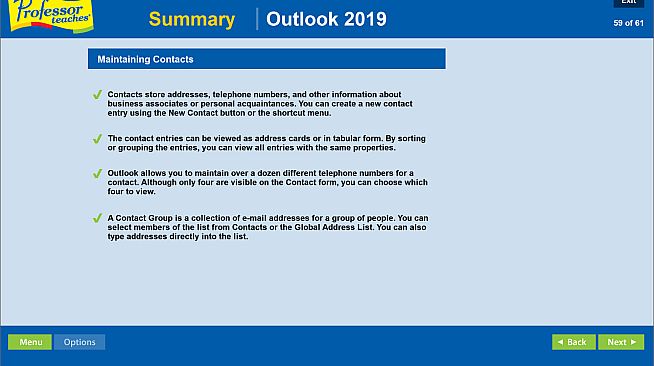 Professor Teaches Outlook 2019