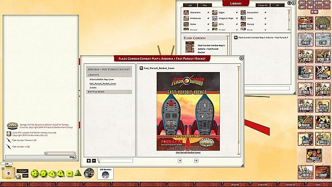 Fantasy Grounds - Flash Gordon Combat Map 1: Arboria + Fast Pursuit Rocket