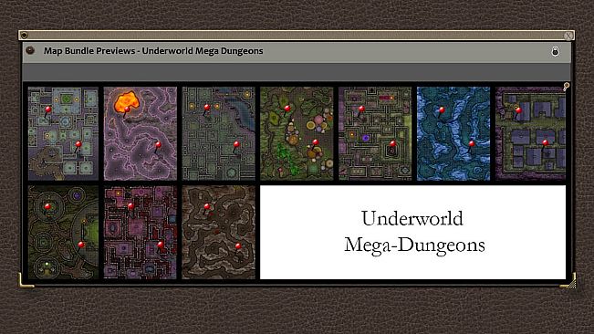 Fantasy Grounds - Paths to Adventure: Underworld Mega-Dungeons (Map Pack)