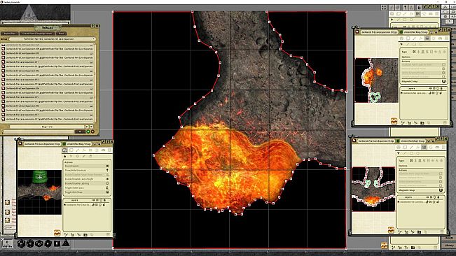 Fantasy Grounds - Pathfinder RPG - Flip-Tiles - Darklands Fire Caves Expansion