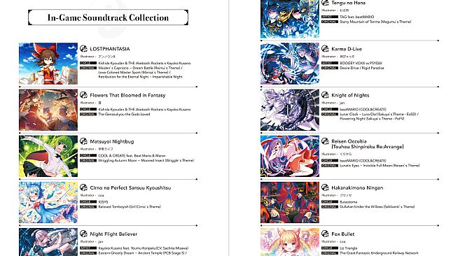 Touhou Danmaku Kagura Phantasia Lost - Artbook