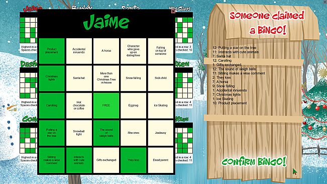 Christmas Movie Bingo