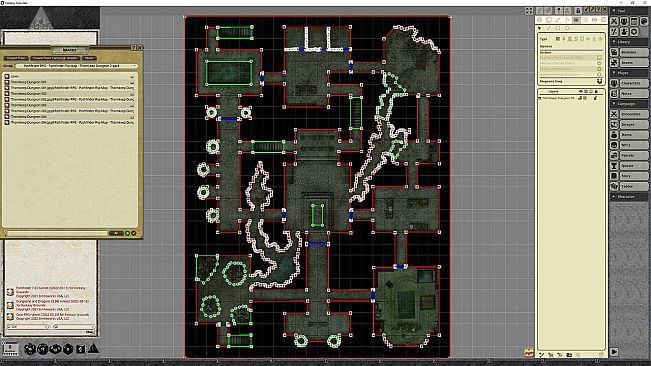 Fantasy Grounds - Pathfinder RPG - Pathfinder Flip-Mat - Thornkeep Dungeon 2-pack