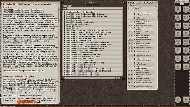 Fantasy Grounds - Meander Map Pack City Expansions I (Map Pack)