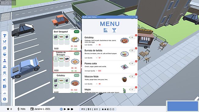 SIM Chef: Restaurant management