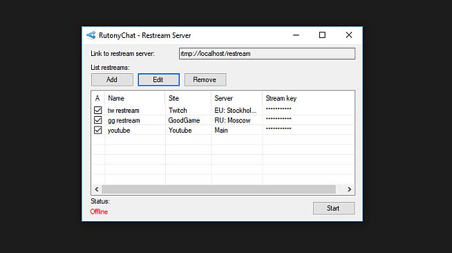 RutonyChat - Restream Server