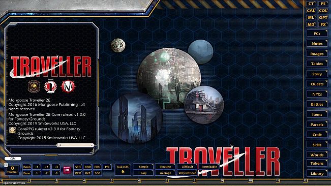 Fantasy Grounds - Mongoose Traveller 2E ruleset (MGT2)
