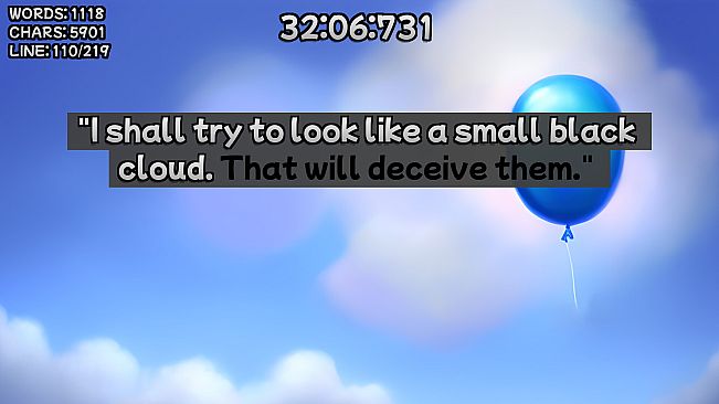 Winnie-the-Pooh's book writing speedrunner