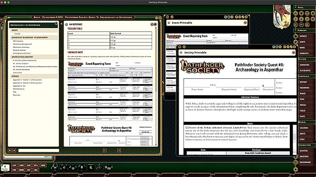 Fantasy Grounds - Pathfinder 2 RPG - Pathfinder Society Quest #6: Archaeology in Aspenthar