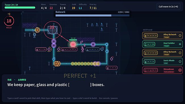 Listening Post: Typing Tower Defense