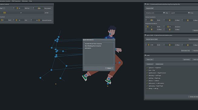 FBX2SPINE - 3D Mocap to 2D Animation Transfer Tool