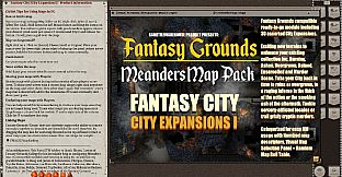 Fantasy Grounds - Meander Map Pack City Expansions I (Map Pack)