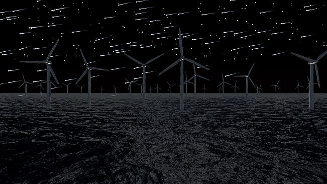 Wind Turbines Ocean Meditation