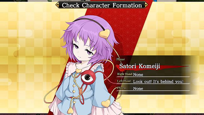 Player character "Satori Komeiji" (Touhou Genso Wanderer -Reloaded-)