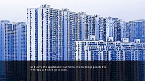 Man in a suit in a building in a city