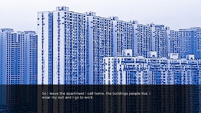 Man in a suit in a building in a city