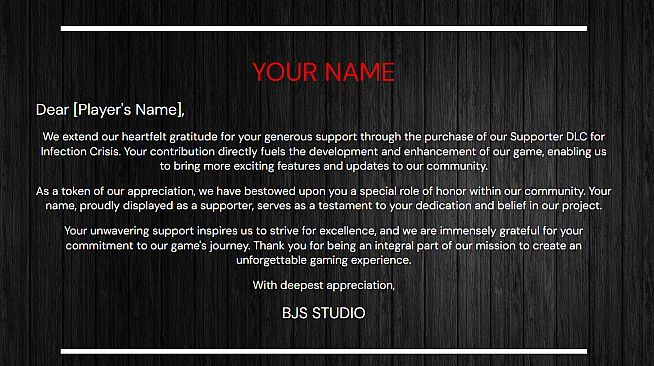 Infection Crisis: Fight For Life - Support DLC