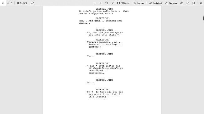 Welcome To... Chichester 1/Redux : Katherine's Game Script