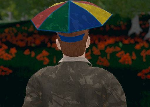 Hide and Seek - Rainbow Umbrella Hat