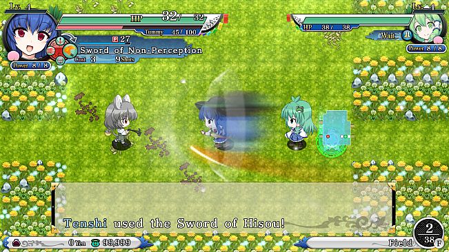 Player & Partner character "Tenshi Hinanawi" (Touhou Genso Wanderer -Reloaded-)