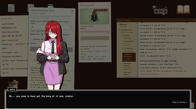 Maggot Detective: Forensic Entomology Simulator
