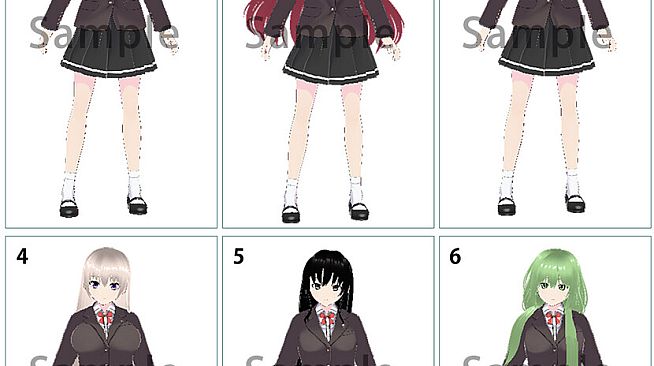 RPG Maker 3D Character Converter - Gee-kun-soft character 01 school uniform