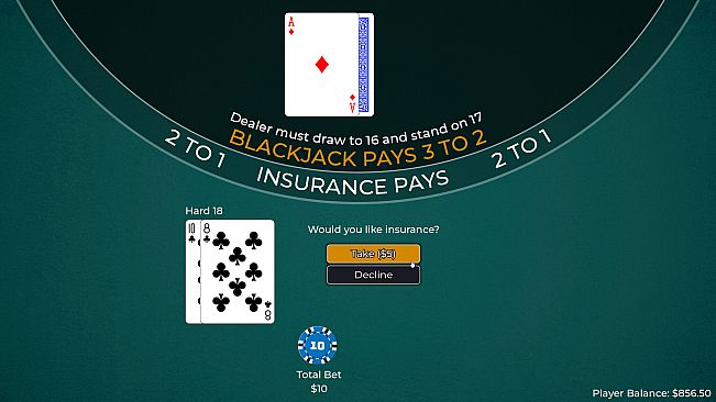 Player vs. Dealer Blackjack