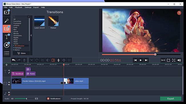Movavi Video Editor Plus 2020 Effects - Cinematic Set