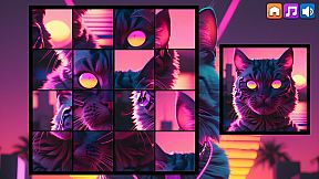 OG Puzzlers: Synthwave Cats