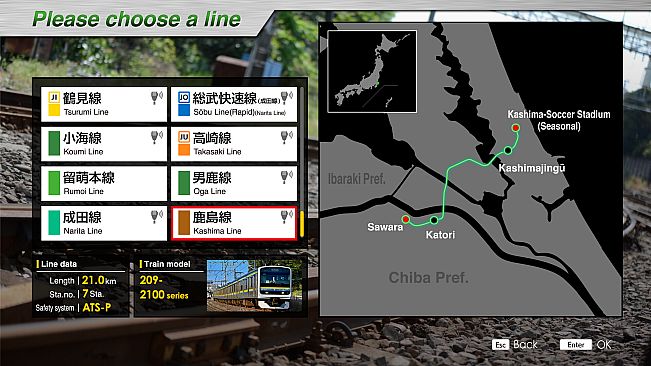 JR EAST Train Simulator: Narita Line (Choshi to Chiba) 209-2100 series Kashima Line (Kashima-Soccer Stadium to Sawara) 209-2100 series