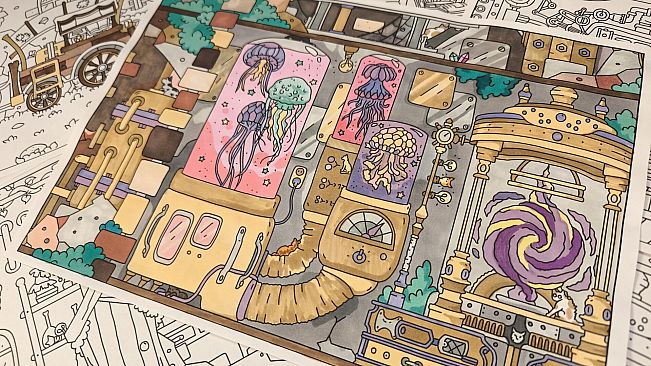 HIDDEN CATS 4: Aetherpunk - Coloring Book