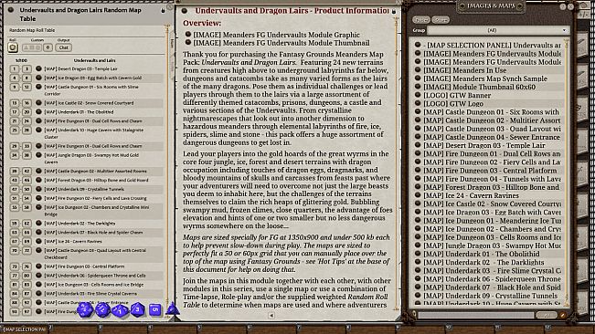 Fantasy Grounds - Meanders Map Pack: Undervaults & Dragon Lairs (Map Pack)