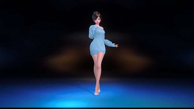 Angel Legion-DLC Off-Shoulder Sweater (Blue)