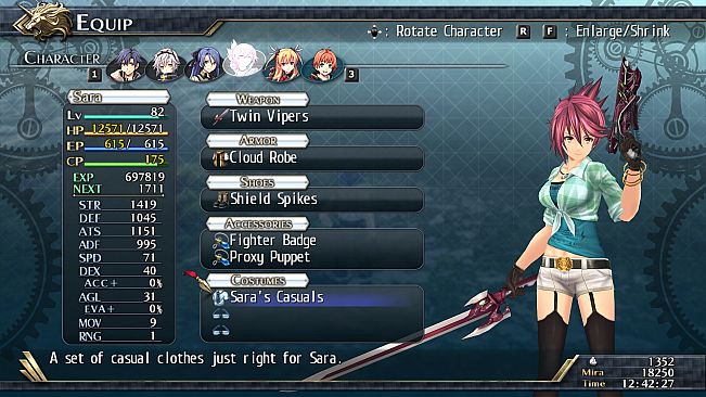 The Legend of Heroes: Trails of Cold Steel II - All Casual Clothes