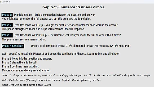 Retro Elimination Flashcards 2