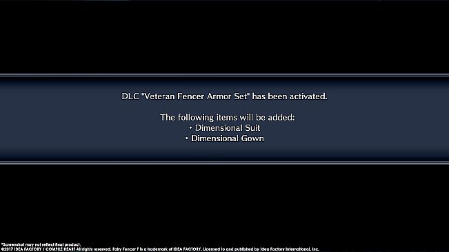 Fairy Fencer F ADF Veteran Fencer Armor Set