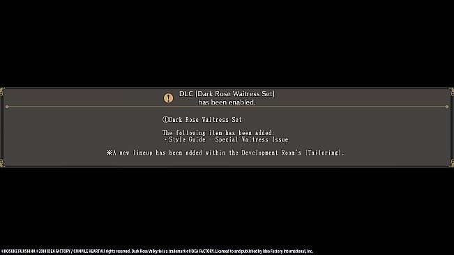 Dark Rose Valkyrie: Dark Rose Waitress Set