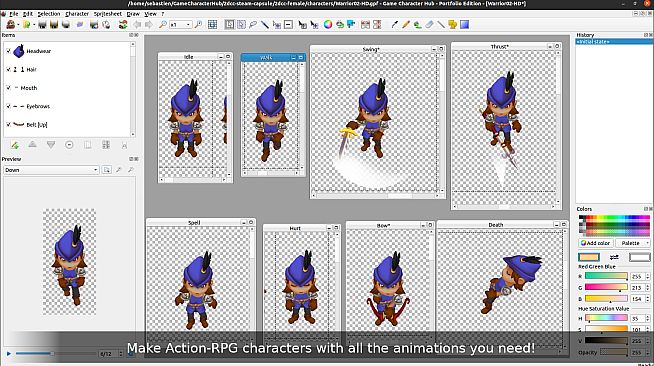 Game Character Hub PE: 2D Customizable Character - Female