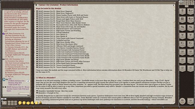 Fantasy Grounds - Meander Map Pack: Autumn City (Map Pack)