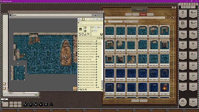 Fantasy Grounds - Black Scrolls Docks and Canals (Map Tile Pack)