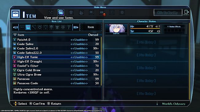 Death end re;Quest Healing Item Set