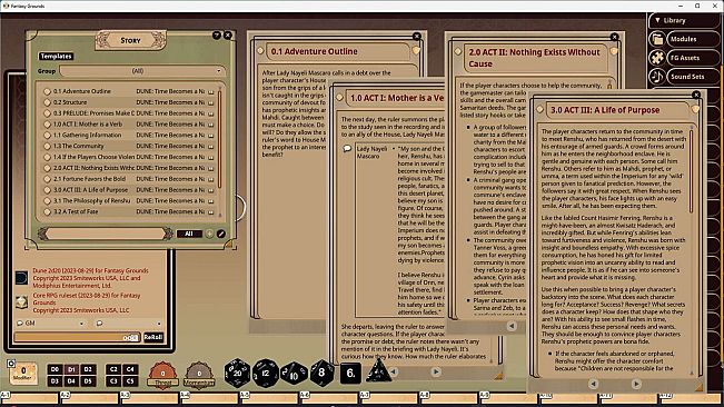 Fantasy Grounds - Dune: Time Becomes a Narrow Door