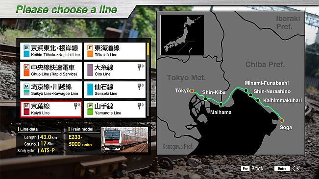JR EAST Train Simulator: Keiyo Line (Soga to Tokyo) E233-5000 series