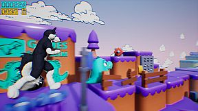 Dino running from a FURRY: GAMESFORFARM