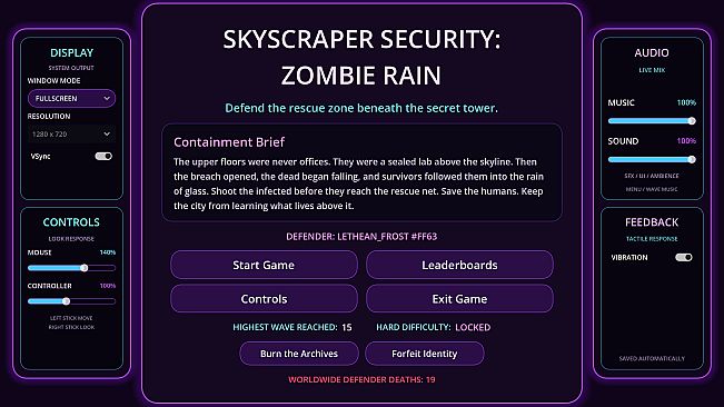 Skyscraper Security: Zombie Rain